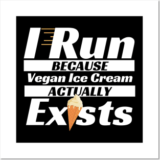 Vegan Ice Cream Loving Runner Posters and Art